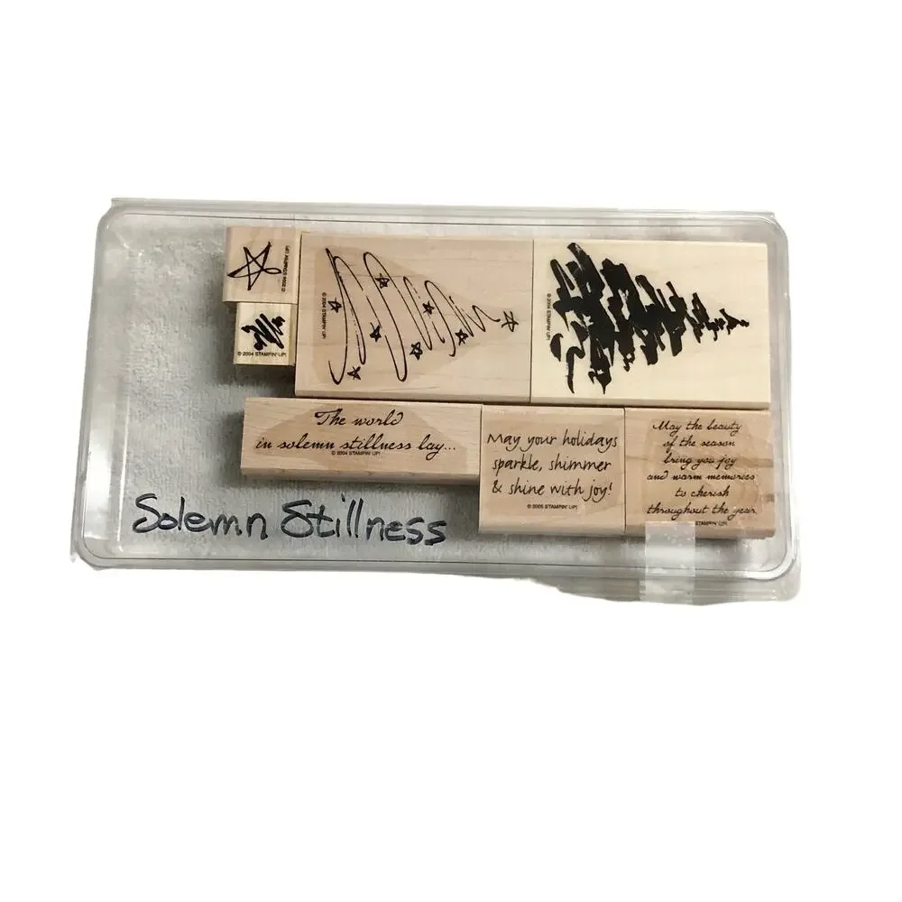Stampin' Up! Solemn Stillness Rubber Stamp Kit 7-Stamp Set Holiday Christmas